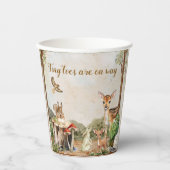 Gobelets En Papier baby shower d'aquarelle verte brune (Recto)