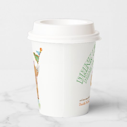 Gobelets En Papier Baby shower d'art éléphant personnalisé (Droite)