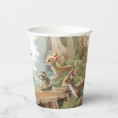 Gobelets En Papier Baby shower d'artisanat encerclé de forêt (Verso)