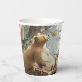 Gobelets En Papier Baby shower d'artisanat encerclé de forêt (Recto)