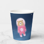 Gobelets En Papier Baby shower d'astronaute de l'Ours de l'espace ros (Recto)