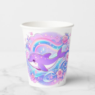 Gobelets En Papier Baby shower Dauphin Simple Adorable
