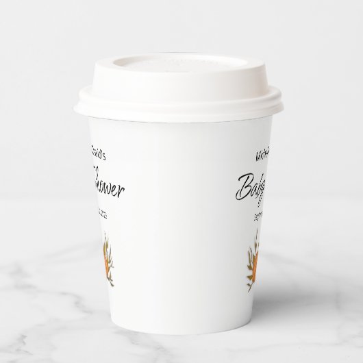 Gobelets En Papier Baby shower d'automne petit Citrouille (Gauche)