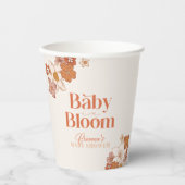 Gobelets En Papier Baby shower de Baby shower Floral Super Boho Retro (Recto)
