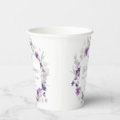 Gobelets En Papier Baby shower de baisers de papillon en argent viole (Droite)