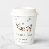 Gobelets En Papier Baby shower de baleines arctiques d'hiver (Recto)
