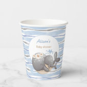 Gobelets En Papier Baby shower de baleines nautiques (Verso)