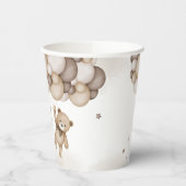 Gobelets En Papier Baby shower de ballon d'ours Brown (Gauche)