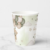 Gobelets En Papier Baby shower de ballon d'ours vert (Droite)