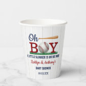 Gobelets En Papier Baby shower de baseball Boys (Verso)