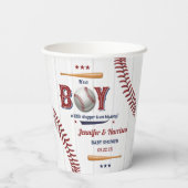 Gobelets En Papier Baby shower de baseball garçons (Verso)