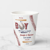 Gobelets En Papier Baby shower de baseball garçons (Recto)