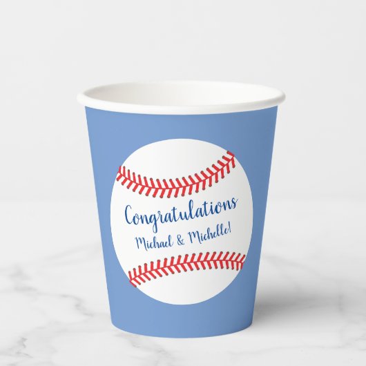 Gobelets En Papier Baby shower de baseball Little Slugger  (Recto)