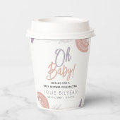 Gobelets En Papier Baby shower de Boho Coeur minimal moderne (Verso)