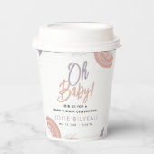 Gobelets En Papier Baby shower de Boho Coeur minimal moderne (Recto)