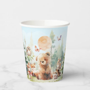 Gobelets En Papier Baby shower de bois de Beary Cute