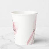 Gobelets En Papier Baby shower de boule rose (Gauche)