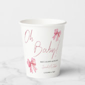 Gobelets En Papier Baby shower de boule rose (Verso)