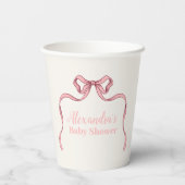 Gobelets En Papier Baby shower de boule rose (Verso)