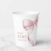 Gobelets En Papier Baby shower de boule rose (Verso)