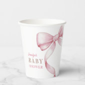 Gobelets En Papier Baby shower de boule rose (Recto)