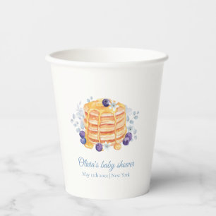 Gobelets En Papier Baby shower de brunch au bleuet bleu floral