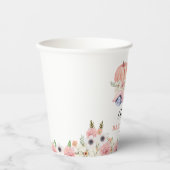 Gobelets En Papier Baby shower de camion Citrouille rose automne (Recto)