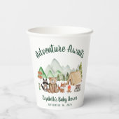 Gobelets En Papier Baby shower de camping pour animaux des bois (Verso)