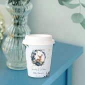 Gobelets En Papier Baby shower de cerfs de bois rustique Bleu Floral
