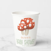 Gobelets En Papier Baby shower de champignons roux rustiques (Verso)