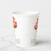 Gobelets En Papier Baby shower de champignons roux rustiques (Droite)