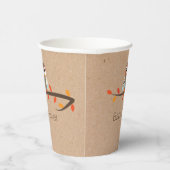 Gobelets En Papier Baby shower de chouette rustique (Droite)