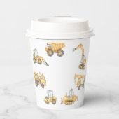 Gobelets En Papier Baby shower de construction Truck Party (Verso)