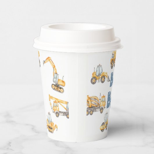 Gobelets En Papier Baby shower de construction Truck Party (Droite)