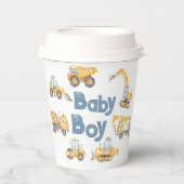 Gobelets En Papier Baby shower de construction Truck Party (Recto)