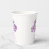 Gobelets En Papier Baby shower de coquillage de perles violet Retro (Droite)