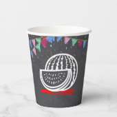 Gobelets En Papier Baby shower de dessin Chalkboard Watermelon (Verso)