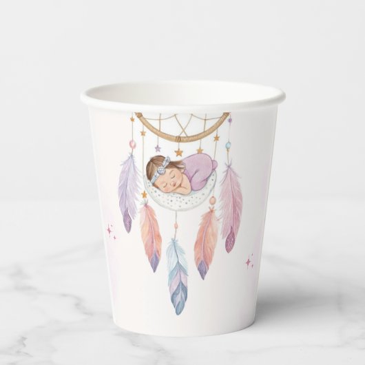 Gobelets En Papier baby shower de dragage aquarelle (Verso)