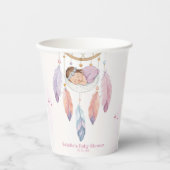 Gobelets En Papier baby shower de dragage aquarelle (Recto)