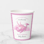 Gobelets En Papier Baby shower de dragon de fille Whimsical rose (Verso)
