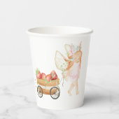 Gobelets En Papier Baby shower de fées et de fraises délicieuses (Verso)