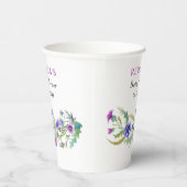 Gobelets En Papier Baby shower de fleur sauvage à fleurs (Droite)