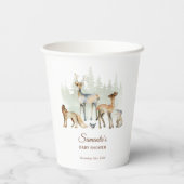 Gobelets En Papier Baby shower de forêt d'animaux (Verso)