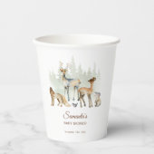 Gobelets En Papier Baby shower de forêt d'animaux (Recto)