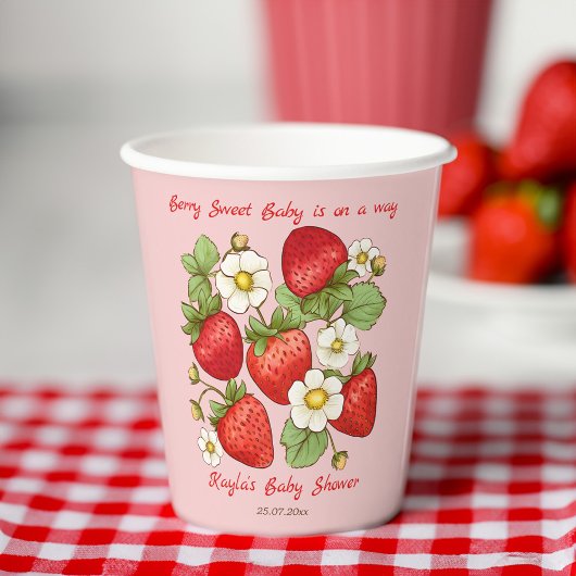 Gobelets En Papier Baby shower de fraise Berry