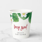 Gobelets En Papier Baby shower de fraises sucrées (Recto)