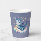 Gobelets En Papier Baby shower de garçon Little Star Dragon (Verso)