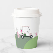 Gobelets En Papier Baby shower de golf moderne rose (Verso)