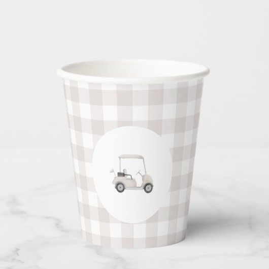 Gobelets En Papier Baby shower de golf neutre (Recto)