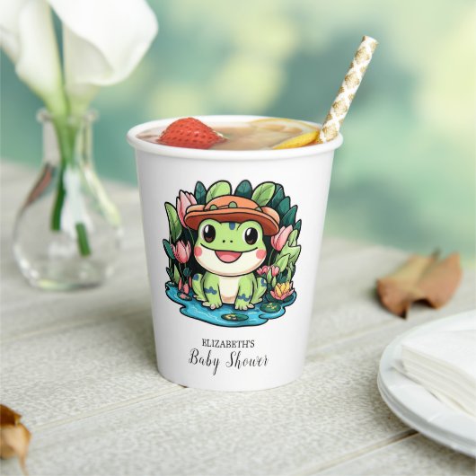 Gobelets En Papier Baby shower de grenouille (Insitu)